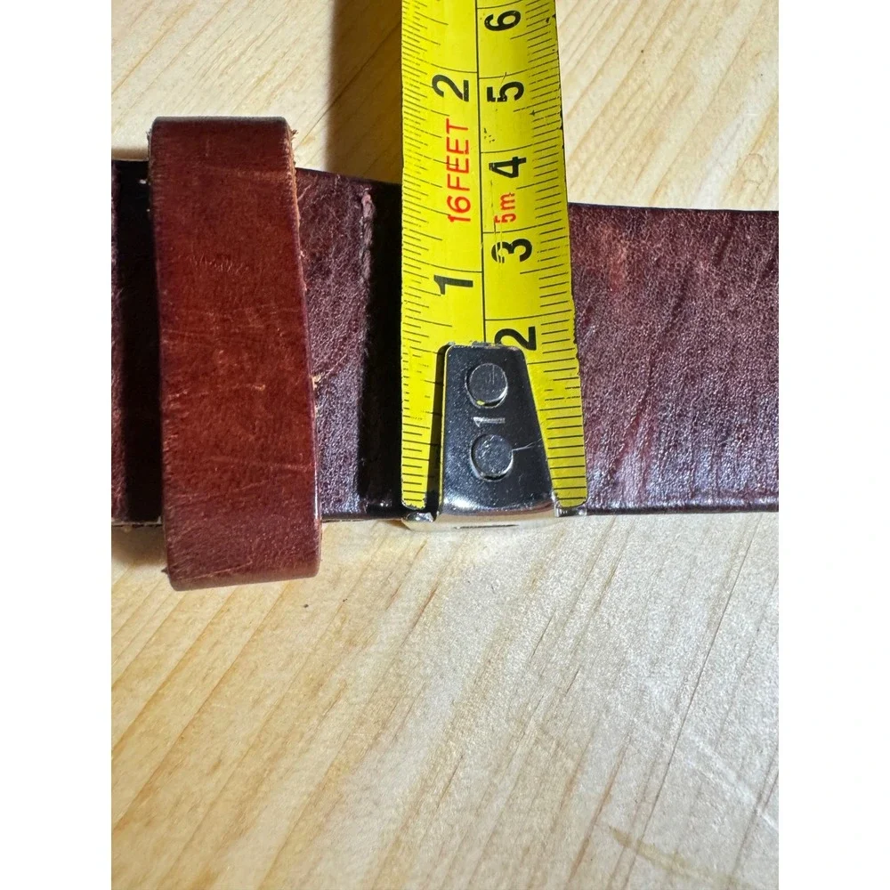Aeropostale Womens Brown Leather Grommet Lace Up Criss Cross Belt Medium Y2K